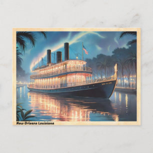 New Orleans Louisiana Rivierboot Vintage Briefkaart