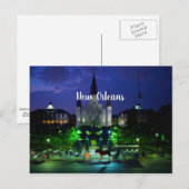 New Orleans, Louisiana 's nachts Briefkaart (Voorkant / Achterkant)