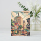  New Orleans Louisiana schilderij reizen Briefkaart (Staand voorkant)
