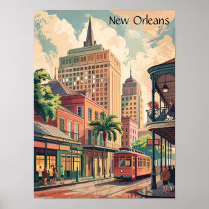 New Orleans Louisiana schilderij reizen Poster