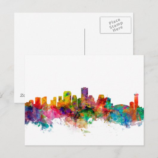 New Orleans Louisiana Skyline Briefkaart (Voorkant / Achterkant)
