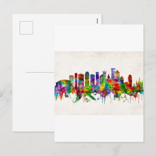 New Orleans Louisiana Skyline Feestdagenkaart (Voorkant / Achterkant)