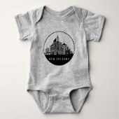 New Orleans Louisiana Skyline Romper (Voorkant)
