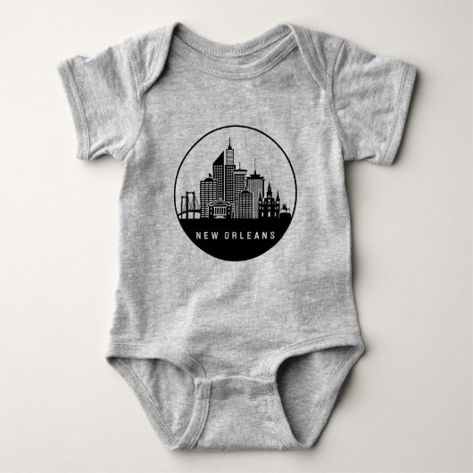 New Orleans Louisiana Skyline Romper (Voorkant)