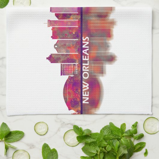 New Orleans Louisiana Skyline Theedoek (Gevouwen)
