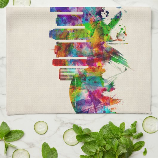 New Orleans Louisiana Skyline Theedoek (Gevouwen)