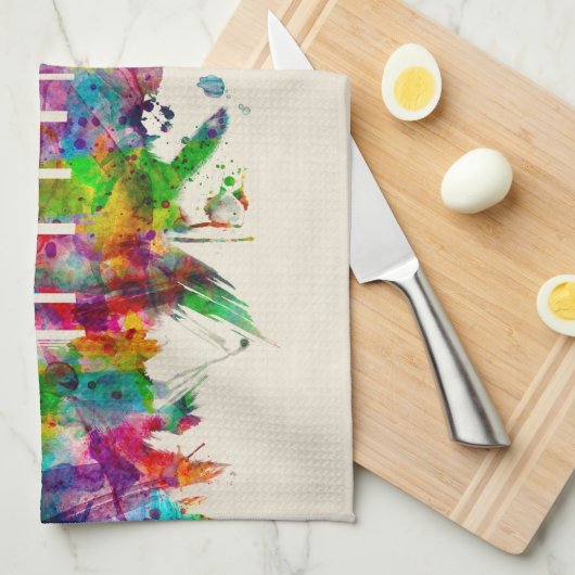 New Orleans Louisiana Skyline Theedoek (Quarter Fold)