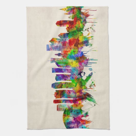 New Orleans Louisiana Skyline Theedoek (Verticaal)