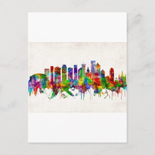 New Orleans Louisiana Skyline Uitnodiging Briefkaart (Voorkant)