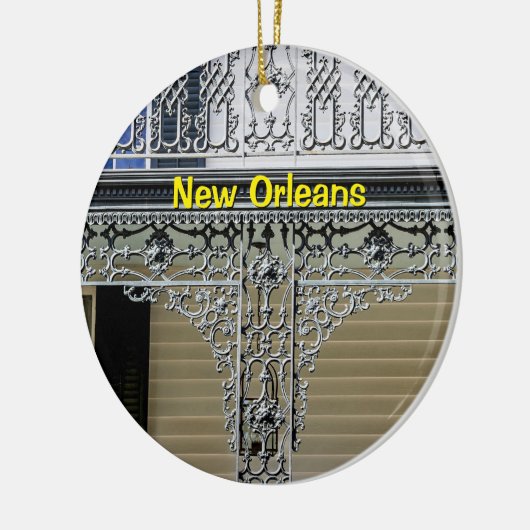 New Orleans, Louisiana, smeedijzer en begraafplaat Keramisch Ornament (Links)