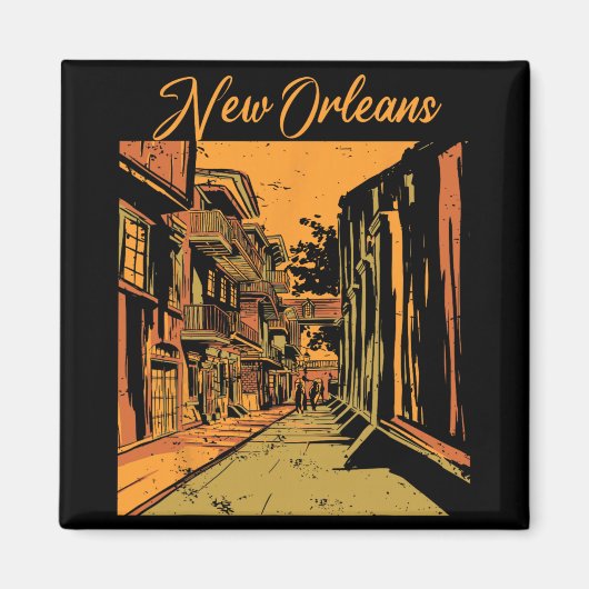 New Orleans Louisiana Souvenir Bourbon Street  Magneet (Voorkant)