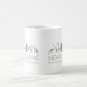 New Orleans, Louisiana | Stad gestileerde Skyline Koffiemok (Center)