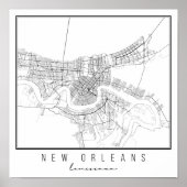 New Orleans Louisiana Street Map Poster (Voorkant)