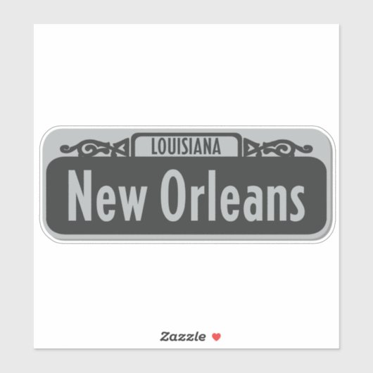 New Orleans, Louisiana Street Sign Sticker (Vel)