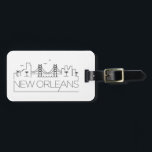 New Orleans, Louisiana Stylized Skyline Bagagelabel<br><div class="desc">Een uniek bagagelabel dat de prachtige stad New Orleans,  Louisiana,  vertegenwoordigt. Dit label bevat een gestileerde illustratie van de unieke skyline van de stad met de naam eronder.</div>