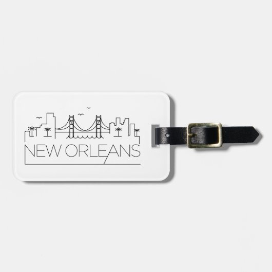 New Orleans, Louisiana Stylized Skyline Bagagelabel (Voorkant horizontaal)
