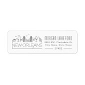 New Orleans, Louisiana Stylized Skyline | Etiket (Voorkant)
