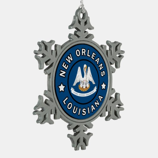 New Orleans Louisiana Tin Sneeuwvlok Ornament (Links)