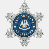 New Orleans Louisiana Tin Sneeuwvlok Ornament (Voorkant)