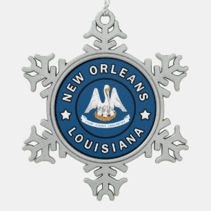 New Orleans Louisiana Tin Sneeuwvlok Ornament