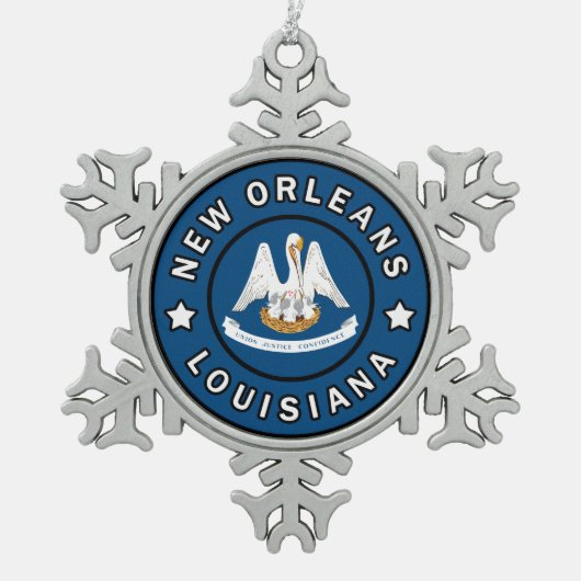 New Orleans Louisiana Tin Sneeuwvlok Ornament (Voorkant)