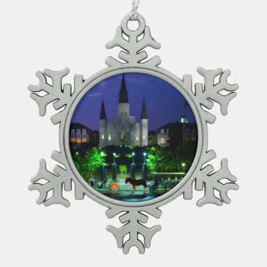 New Orleans Louisiana Tin Sneeuwvlok Ornament (Voorkant)
