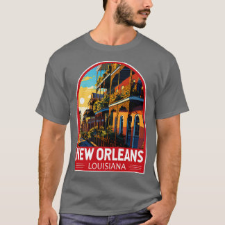 New Orleans Louisiana Travel Art Embleem T-shirt