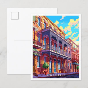 New Orleans Louisiana Travel  Illustratie Briefkaart