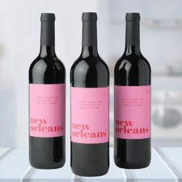 New Orleans Louisiana typografie feest Wijn Etiket