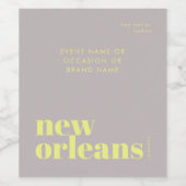 New Orleans Louisiana typografie feestje Wijn Etiket (Enkel label)