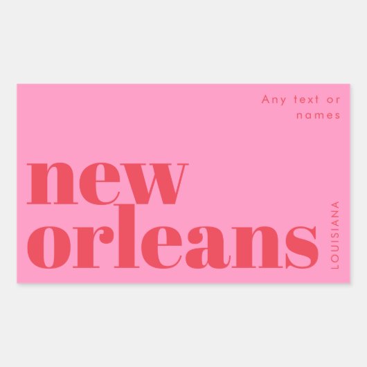 New Orleans Louisiana typografie Rechthoekige Sticker (Voorkant)