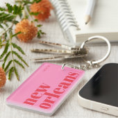 New Orleans Louisiana typografie Sleutelhanger (Voorkant Rechts)