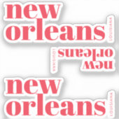 New Orleans Louisiana typografie Sticker (Voorkant)