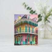 New Orleans Louisiana vintage retro pastel Briefkaart (Staand voorkant)