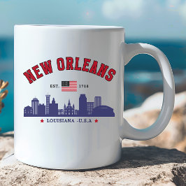 New Orleans Louisiana Vintage Skyline Mug Koffiemok