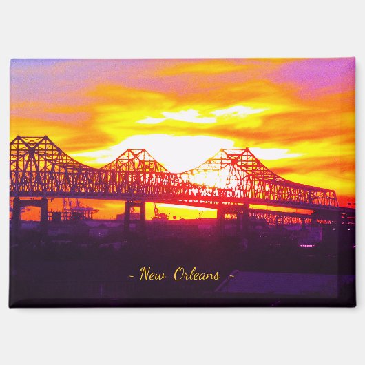 New Orleans, Louisiana, VS --- Downtown-brug Magneet (Voorkant)