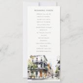 New Orleans Louisiana Waterverf huwelijksprogramma Kaart (Achterkant)