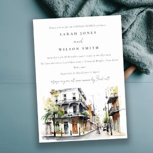 New Orleans Louisiana Waterverf Koppels Douche Kaart