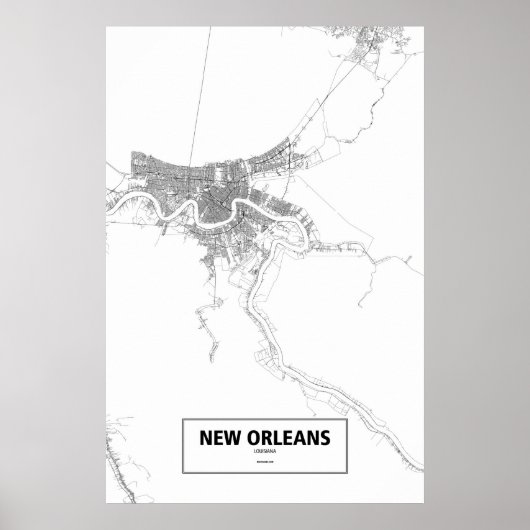New Orleans, Louisiana (zwart op wit) Poster (Voorkant)