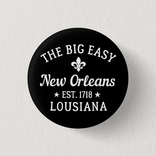 New Orleans Lousiana Ronde Button 3,2 Cm (Voorkant)