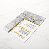 New Orleans Love Locator | Stad thema bruiloft Folie Uitnodiging (Gedraaid)