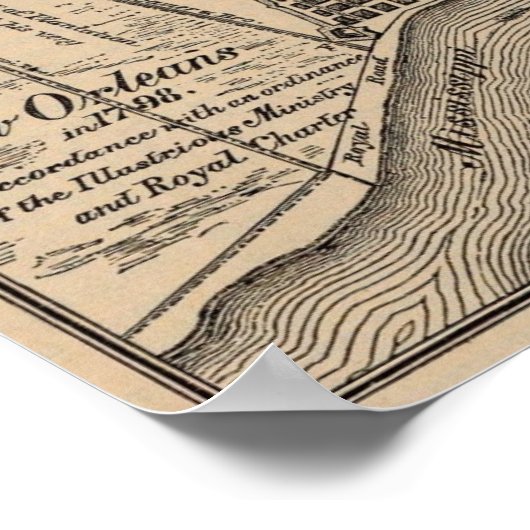 New Orleans Map 1798 Poster (Hoek)