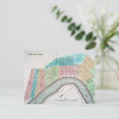 New Orleans Map, 1837 Briefkaart (Staand voorkant)