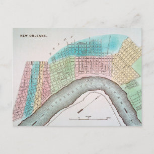 New Orleans Map, 1837 Briefkaart