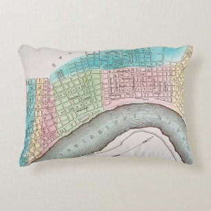 New Orleans Map, 1837 Decoratief Kussen