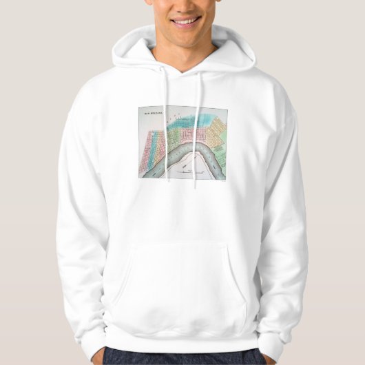 New Orleans Map, 1837 Hoodie (Voorkant)