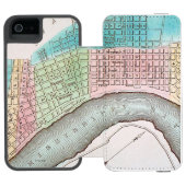 New Orleans Map, 1837 Incipio iPhone Portemonnee Hoesje (Agenda Open)