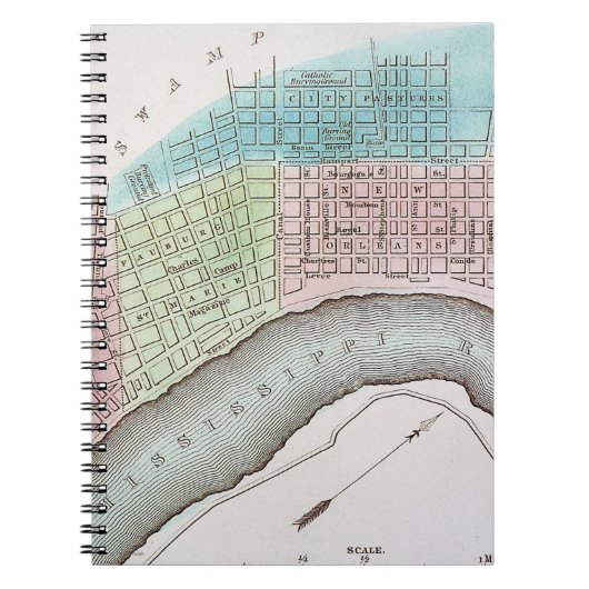 New Orleans Map, 1837 Notitieboek (Voorkant)