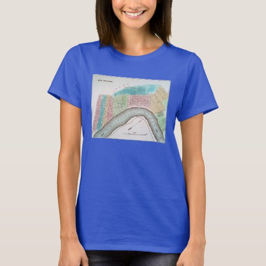 New Orleans Map, 1837 T-shirt (Voorkant)