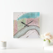 New Orleans Map, 1837 Vierkante Klok (Huis)